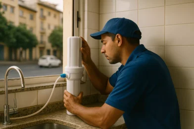 Instalação de filtro domiciliar de emergência