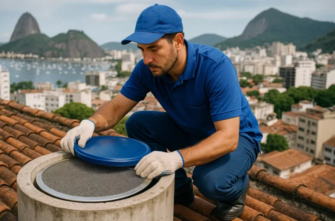 Instalação de tampas e telas anti-insetos