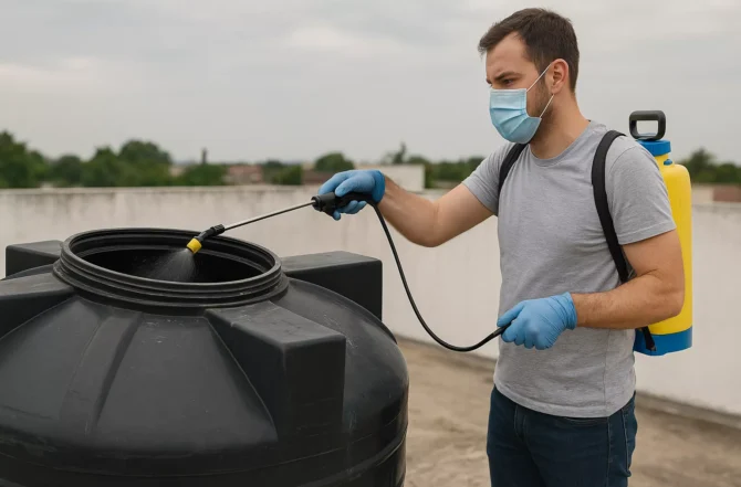 Limpeza e desinfecção de caixas d’água
